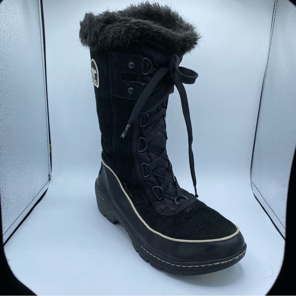 Sorel Tivoli III High Waterproof Suede Snow Boots Women Size 7 Faux Fur Classic - Picture 2 of 9